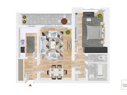 Singel- oder Pärchenwohnung mit Balkon/Straßgang