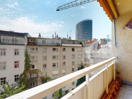 Zu Fuß in den 1. Bezirk. 2-Zi-Wohnung mit Loggia in Ruhelage, direkt bei der U-Bahn Nestroyplatz