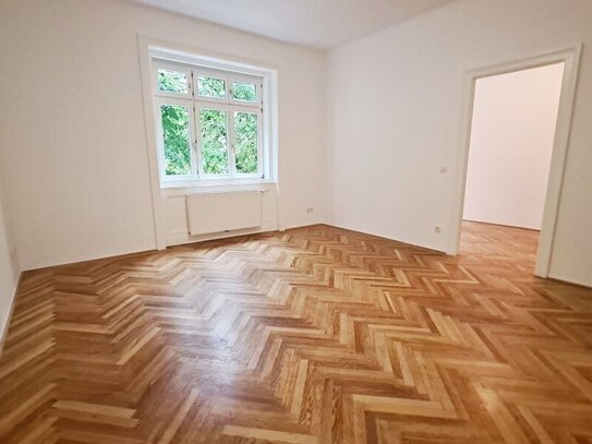 PRATERCOTTAGE, SCHÜTTELSTRASSE, teilsanierte 105 m2 Altbau, 3 Zimmer, Küche, Wannenbad, Parketten, 2er-WG-geeignet