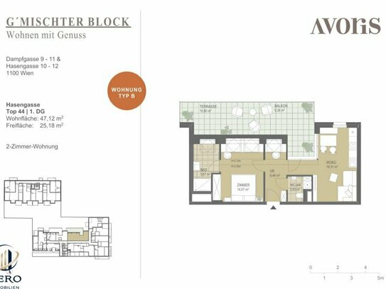 | Dachterrasse & Bad mit Fenster | Wohnen mit Genuss | U1 Hauptbahnhof | ab Juli beziehbar |