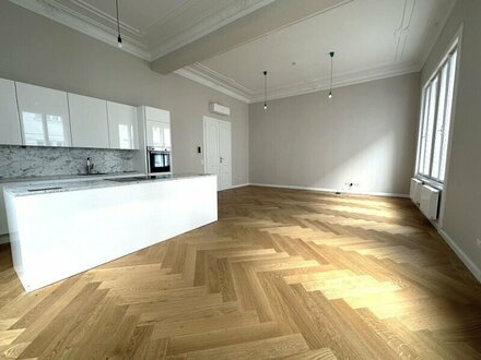 UNBEFRISTETE 124 m2 ALTBAU, Wohnküche, 2 Zimmer, klimatisiert, 2 Bäder, Loggia, 1. Liftstock, U1-Nähe, provisionsfrei,…