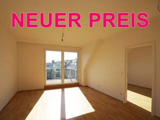 Südseitige 2-Zimmer-Dachgeschoßwohnung mit Klimaanlage und Balkon - ERSTBEZUG!