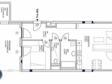 2-Zimmer DG- Wohnung mit Terrasse - TOP 914