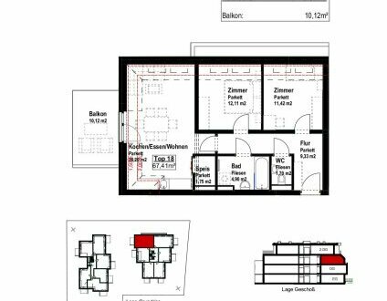 3-Zi mit Balkon im 1.DG + Video - Top 218