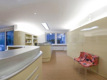 Stylisches Büro mit großer Terrasse