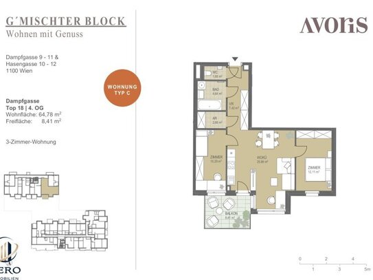 | G´mischter Block | 3 Zimmer | Südbalkon | Innenhoflage | U-Bahnnähe