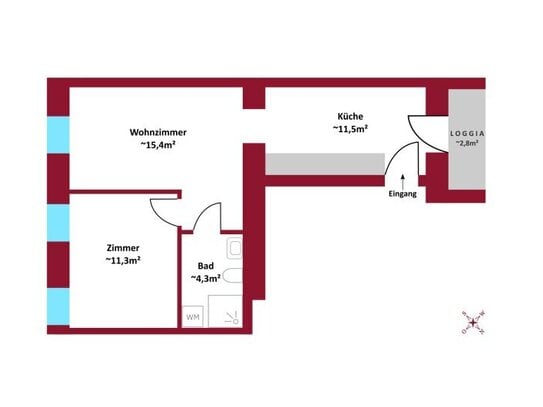 Erstbezug sanierter Altbau in Fertigstellung I ruhige hofseitige Loggia I Luftwärmepumpe I Fußbodenheizung I Schlüsself…