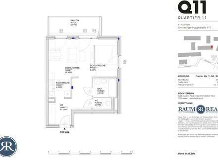 1,5-Zi. mit Balkon im 1.OG - ab sofort - TOP 404
