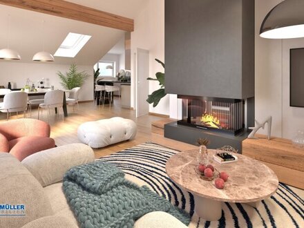 Aussichtsreiche Seeblick 2-Zimmer-Dachgeschoss-Loft mit zwei riesigen Räumen in Mondsee - Erstbezug nach Top-Revitalisi…