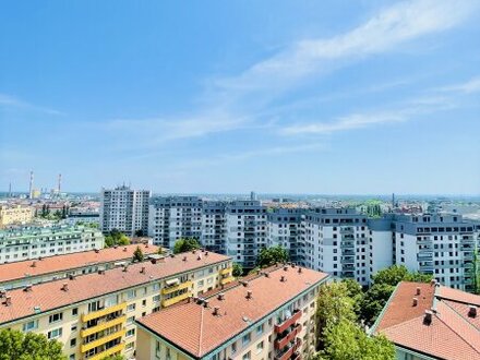 Modernisierte Neubau-Wohnung / Loggia mit Blick über die Dächer Wiens / 13. Stock / lichdurchflutet