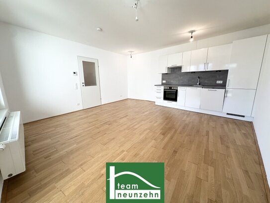 Tolle Neubau-Wohnung mit großem Innenhof-Balkon nahe S-Bahn Jedlersdorf, Straßenbahn 26 und SCN! Einbauküche inkludiert