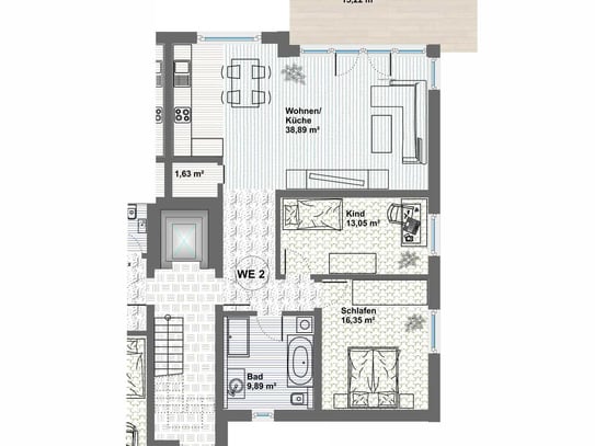 exklusive 3-Zimmerwohnung in neu gebauter Wohnanlage am Ilmufer