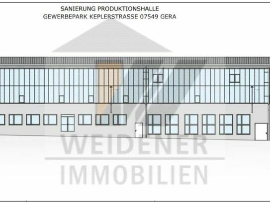 1262,25 qm Gewerbehalle - Lager und Büro - im Herzen von Gera! Umbau nach Mieterwunsch!