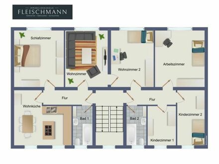 Exklusive 5-Zimmer-Wohnung mit 2 Eingängen, 2 Bädern, Hauswirtschaftsraum und Keller im Erdgeschoss!