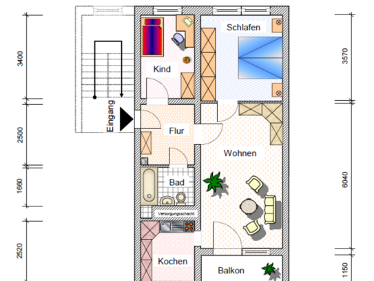 3-Zimmer-Wohnung mit Balkon im Wohngebiet Am Kuhberg 36