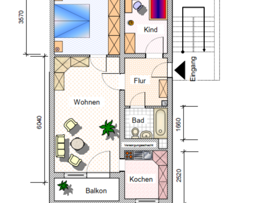 3-Zimmer-Wohnung mit Balkon im Wohngebiet Am Kuhberg 26