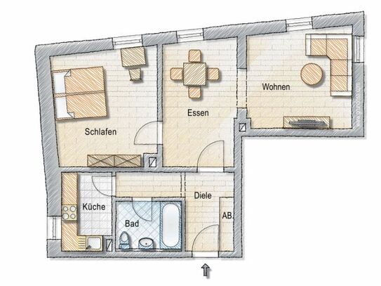 Großzügige Altbauwohnung mit separatem Essbereich