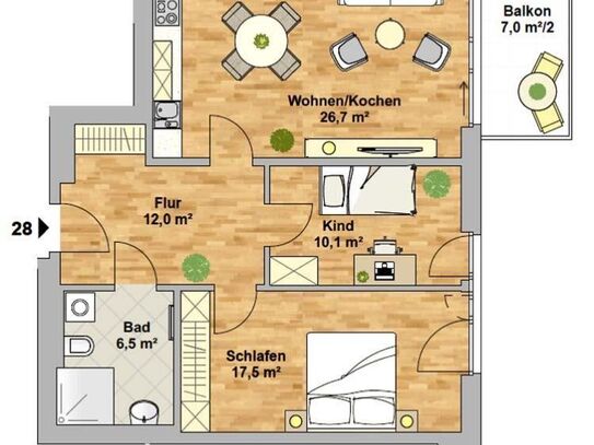 Wohlfühloase unterm Dach! Exklusive Wohnung mit Balkon und herrlichem Blick!