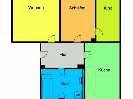Moderne 3-Zimmerwohnung mit Wohnküche und Tageslichtbad mit Wanne!