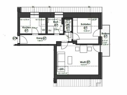 Energetisch Sanierte 2,5 Zimmerwohnung im Dachgeschoss