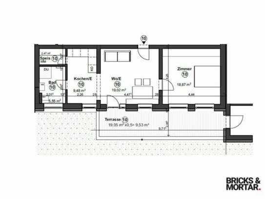 Energetisch Sanierte 2 Zimmerwohnung im Souterrain