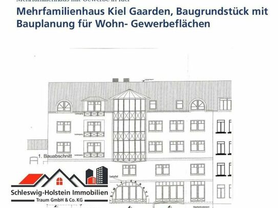Baugrundstück in Kiel Gaarden mit Bauplanung für ca. 1.000m² Wohnfläche und vermietetem Altbestand.
