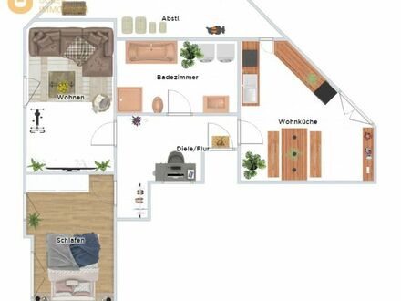 Schicke 2,5 Zimmerwohnung - Einbauküche - ruhige Lage im Grünen - Rodgau