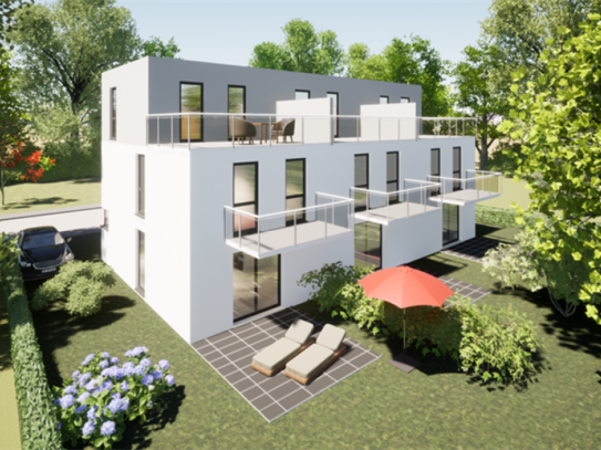 Modernes Wohnen in Wiesbaden Biebrich! KfW 40 NH RMH mit Dachterrasse und Garten!