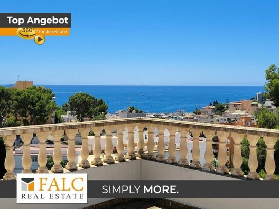 Sonnige Villa mit herrlichem Meerblick in San Agusti, Palma de Mallorca.