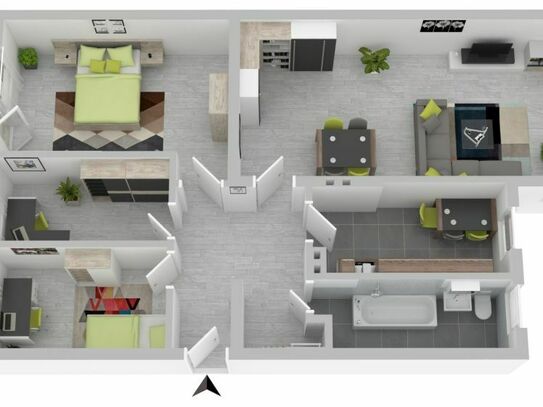 Sonnige Wohnung mit 4 Räumen, Balkon, Erker und Stellplatz in ruhiger Lage von Wilmersdorf