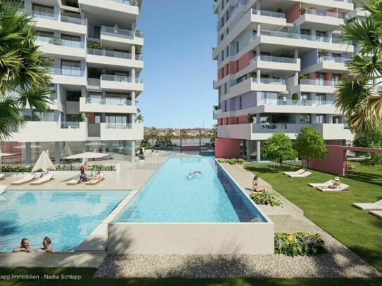 Erleben Sie luxuriöses Wohnen in Calpe: Neubau Appartment - 1 SZ mit Meerblick und Einbauküche