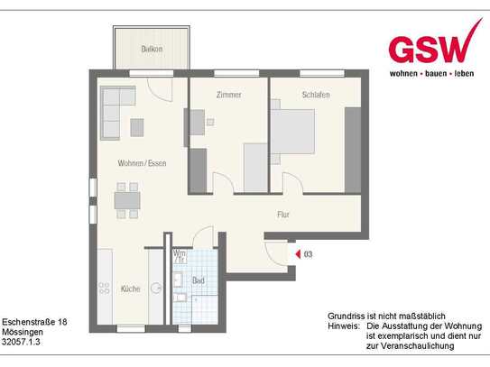 energieeffizientes wohnen: 3-zimmer-wohnung mit balkon