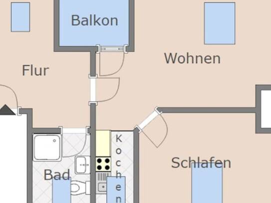 Dachgeschosswohnung in Riesa: 2 Zimmer Dachgeschosswohnung mit kleiner Terrase