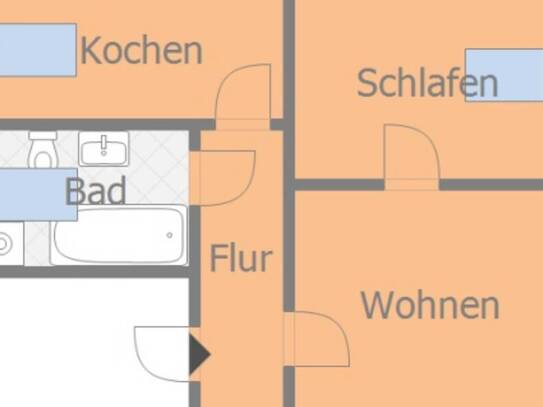 Dachgeschosswohnung in Riesa: 2 Zimmer Dachgeschosswohnung im Zentrum