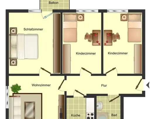 Attraktive 4-Zimmer Erdgeschosswohnung in bevorzugter Lage in Bergkamen-City