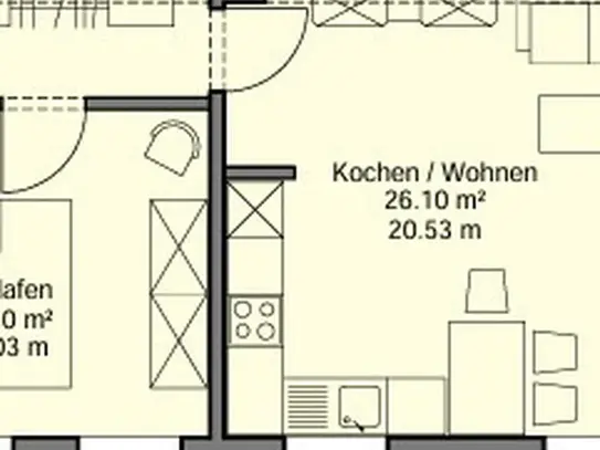 Tolle 2 Raumwohnung mit Kamin und Balkon in ruhiger Wohngemeinschaft