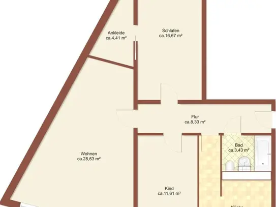 3-Raum-Wohnung in Chemnitz Morgenleite