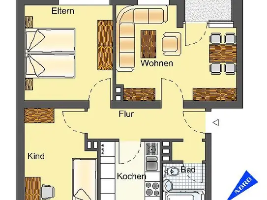 3-Zimmer-Wohnung in Detmold Knochenbach