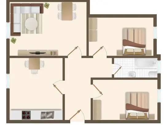 3-Zi.-Wohnung mit Tageslichtbad