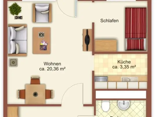 1-Raum-Wohnung in Chemnitz Morgenleite