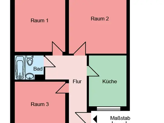 Frisch tapezierte 3 Zimmer Wohnung am Hombruch mit Balkon und neuem Bad