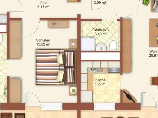 2-Raum-Wohnung in Chemnitz Morgenleite