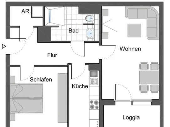 Barrierefreie Seniorenwohnung für 2 Personen mit WBS im Neubau Wiesbaden-Nordenstadt