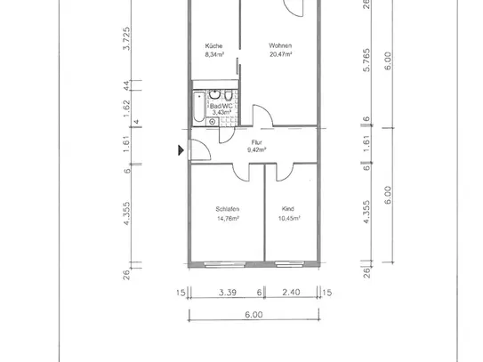 Helle und geräumige Dreiraumwohnung