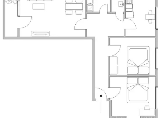 City-Residence: Modern 3 room apartment with balcony and 2 bedrooms – euhabitat