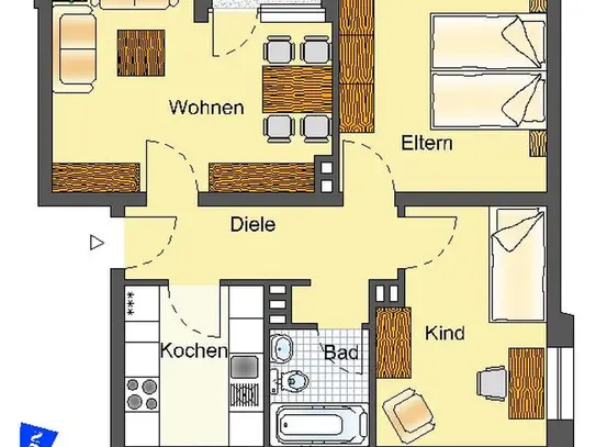 Demnächst frei! 3-Zimmer-Wohnung in Detmold Knochenbach