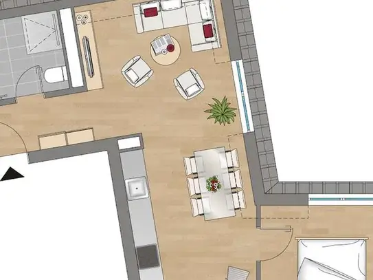 Penthousewohnung verleiht WOW-Effekt! 2-Zi, 51m² im Quartier Hoym! *Mietbeginn 01.01.2025*