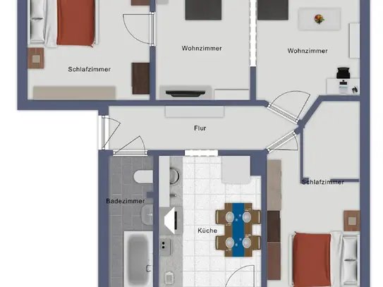 Begehrte EG-Wohnung mit Garten und Zusatzräumen am Schölerberg.