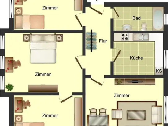 Platz für die ganze Familie! Schöne 4-Zimmer-Wohnung mit neuem Laminat in Ahlen