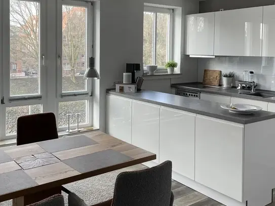 Furnished maisonette on the Teerhof with a view out to the Kleine Weser